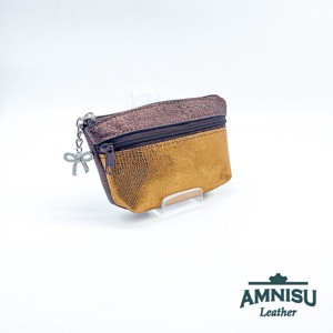 Sötétbarna - arany mintás kettő cipzáras kulcstartó B9001, Táska & Tok, Kulcstartó & Táskadísz, Kulcstartó, , MESKA