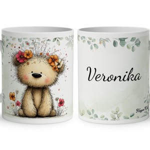 Névvel kérhető - A legcukibb tavaszi macika mintás bögre, Otthon & Életmód, Konyhafelszerelés, tálalás, Tálalás, Bögre & Csésze, , MESKA