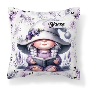 Névvel kérhető - Könyvmoly levendulás manólány mintás párna, Otthon & Életmód, Lakástextil, Párna & Párnahuzat, Díszpárna (belsővel együtt), , MESKA