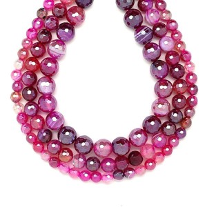 Achát fazettált aura szinezett pink golyó 8mm  ékszerkészítő alapanyag (füzér), Kellékek & szerszámok, Ásvány alapanyag, Ásványfüzér, , MESKA