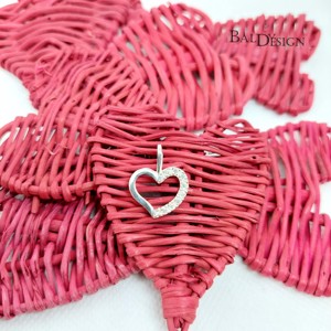 Ezüst köves szív medál, Ékszer, Nyaklánc, Medál, , MESKA