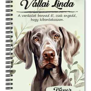 Személyre szabható - Weimari vizsla portré mintás A6-os füzet, Otthon & Életmód, Papír, írószer, Jegyzetfüzet & Napló, , MESKA