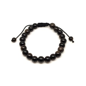 Arany obszidián csúszócsomós golyó karkötő 8 mm, Ékszer, Karkötő, Ásványkarkötő, , MESKA