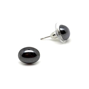 Fülbevaló ovális hematit 10x14mm, Ékszer, Fülbevaló, Pötty fülbevaló, , MESKA