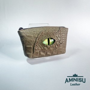 Barna krokkómintás egy cipzáras kulcstartó sárkány szemmel F9008, Táska & Tok, Kulcstartó & Táskadísz, Kulcstartó, , MESKA