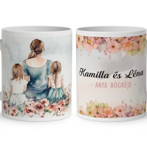 Kérd a neveddel - Anya és a lányok mintás bögre, Otthon & Életmód, Konyhafelszerelés, tálalás, Tálalás, Bögre & Csésze, , MESKA