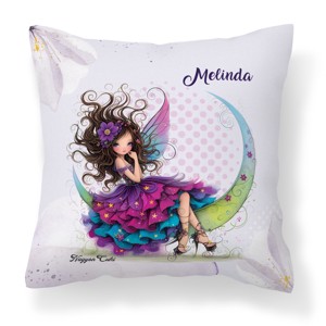 Névvel kérhető - Szépséges lila virágos tündér és a hold mintás párna - Meska.hu