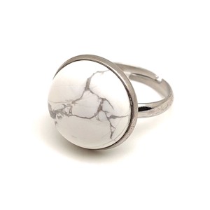 Stresszoldó howlit állítható gyűrű kerek 16mm, Ékszer, Gyűrű, Gyöngyös gyűrű, , MESKA