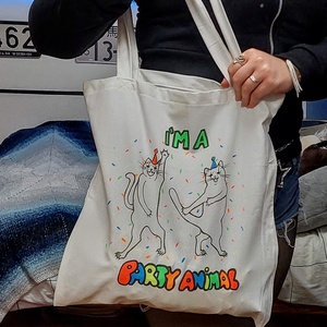 Party Animal cicás vászontáska - táska & tok - bevásárlás & shopper táska - shopper, textiltáska, szatyor - Meska.hu