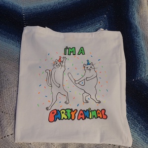 Party Animal cicás vászontáska - táska & tok - bevásárlás & shopper táska - shopper, textiltáska, szatyor - Meska.hu