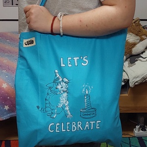 Let's Celebrate cicás vászontáska - táska & tok - bevásárlás & shopper táska - shopper, textiltáska, szatyor - Meska.hu