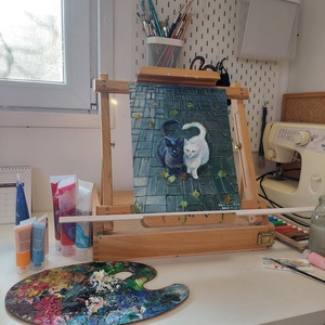 Cicapár Festmény - művészet - festmény - akril - Meska.hu