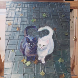 Cicapár Festmény - művészet - festmény - akril - Meska.hu