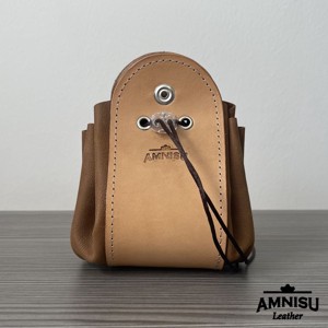 Antikolt bézs - barna sárkányszemes bőr 2in1 szütyő és kockatálca - Ameya - játék & sport - szerepjáték - Meska.hu