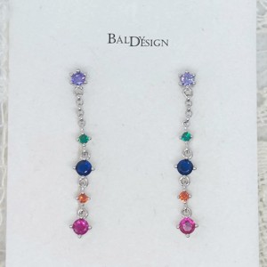 Ezüst szines köves lógós fülbevaló, Ékszer, Fülbevaló, Lógó fülbevaló, , MESKA