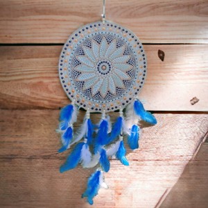 Közepes álomfogó, Otthon & Életmód, Dekoráció, Fali és függő dekoráció, Álomfogó, Festett tárgyak, MESKA