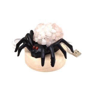 Rózsakvarc ásvány pók lámpa 7 cm USB csatlakozással kézzel készült dísz, Kellékek & szerszámok, Ásvány alapanyag, Ásvány lámpa, , MESKA