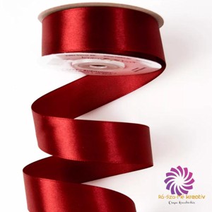 Szatén szalag 25mmx22,86m - bordó, Kellékek & szerszámok, Rövidáru, Szatén szalag, Szalag, pánt, , MESKA