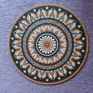 Egyedi mandala, föld színekkel  - otthon & életmód - dekoráció - spiritualitás - mandala - Meska.hu