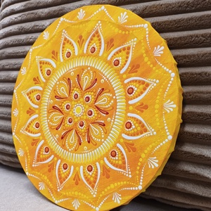 Egyedi mandala, fekete alapon rózsaszín és fehér színnel  - otthon & életmód - dekoráció - spiritualitás - mandala - Meska.hu