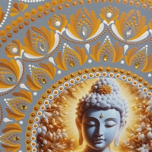 Egyedi mandala, Buddhát ábrázoló betéttel  - otthon & életmód - dekoráció - spiritualitás - mandala - Meska.hu