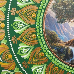 Egyedi mandala, Életfát ábrázoló betéttel  - otthon & életmód - dekoráció - spiritualitás - mandala - Meska.hu