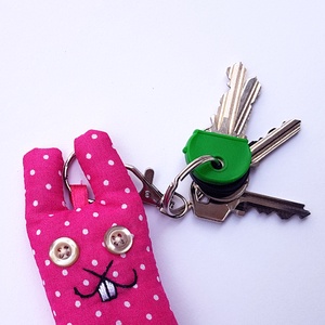 Pink pöttyös nyuszi kulcstartó - nemcsak húsvétra! -  - Meska.hu