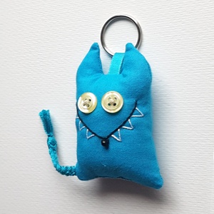 Türkizkék farkas kulcstartó - táska & tok - kulcstartó & táskadísz - kulcstartó - Meska.hu