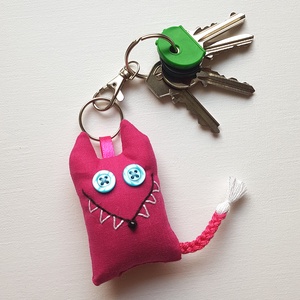 Pink róka kulcstartó - táska & tok - kulcstartó & táskadísz - kulcstartó - Meska.hu