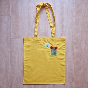 Mire gondol a béka? - Hosszúfülű sárga szatyor - táska & tok - bevásárlás & shopper táska - shopper, textiltáska, szatyor - Meska.hu