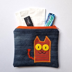 Farmer neszesszer vörös cirmos cicával - táska & tok - neszesszer - Meska.hu