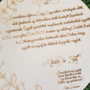 Esküvői meghívó fából - kör forma - esküvő - meghívó & kártya - meghívó - Meska.hu