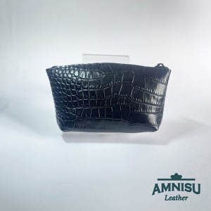 Fekete krokkómintás egy cipzáras kulcstartó sárkány szemmel F8008 - táska & tok - kulcstartó & táskadísz - kulcstartó - Meska.hu