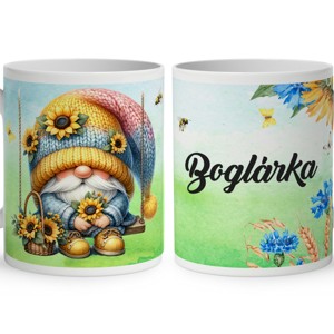 Névvel kérhető - Hintázó napraforgós manó mintás bögre, Otthon & Életmód, Konyhafelszerelés, tálalás, Tálalás, Bögre & Csésze, , MESKA