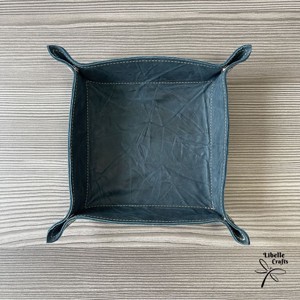 Színes bőr tálca - gyűrt kékes-zöld, Otthon & Életmód, Dekoráció, Asztal és polc dekoráció, Dekorációs tál, tartó, , MESKA