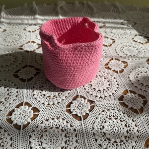 Mini horgolt tároló - otthon & életmód - fürdőszoba - fürdőszobai tároló - Meska.hu