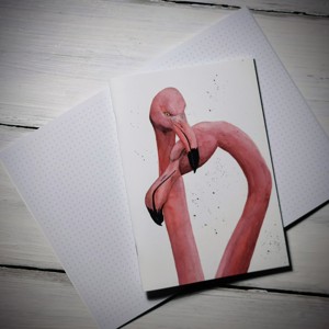 Flamingók - pontozott füzet, Otthon & Lakás, Papír írószer, Jegyzetfüzet & Napló, Fotó, grafika, rajz, illusztráció, Festészet, MESKA