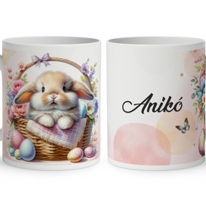 Névvel kérhető - A legcukibb húsvéti nyuszi mintás bögre, Otthon & Életmód, Konyhafelszerelés, tálalás, Tálalás, Bögre & Csésze, , MESKA