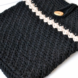 Fekete drapp fesztivál táska - táska & tok - kézitáska & válltáska - vállon átvethető táska - Meska.hu