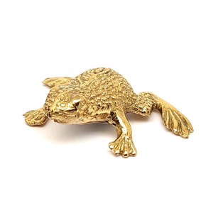 Réz figura béka arany 1,5x5cm, Otthon & Életmód, Dekoráció, Spiritualitás, , MESKA
