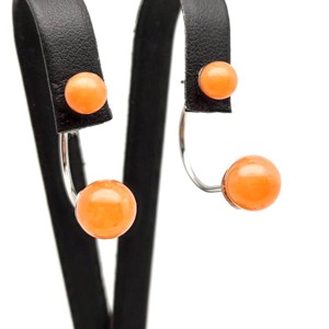 Fülbevaló golyó barack aventurin dupla 6-9mm, Ékszer, Fülbevaló, Pötty fülbevaló, , MESKA