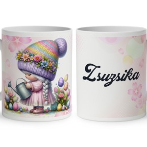 Névvel kérhető - Locsoló Húsvéti manólány mintás bögre, Otthon & Életmód, Konyhafelszerelés, tálalás, Tálalás, Bögre & Csésze, , MESKA