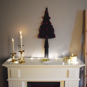 Makramé karácsonyi ablakdísz, falidísz - fenyőfa - otthon & életmód - dekoráció - Meska.hu