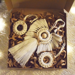 Natúr karácsonyi díszek (3x) díszdobozban - otthon & életmód - dekoráció - Meska.hu