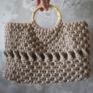 Makramé retikül, kistáska, kézi táska - táska & tok - kézitáska & válltáska - kézitáska - Meska.hu
