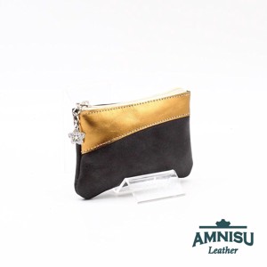 Fényes fekete - óarany ívelt egy cipzáras kulcstartó C8006, Táska & Tok, Kulcstartó & Táskadísz, Kulcstartó, , MESKA