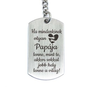 Olyan Papája lenne acél medálos kulcstartó, Táska & Tok, Kulcstartó & Táskadísz, Kulcstartó, , MESKA