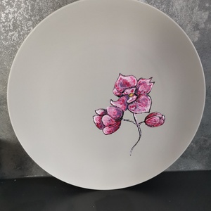 Orchideas tányér, Otthon & Életmód, Konyhafelszerelés, tálalás, Tálalás, Tányér & Étkészlet, Festett tárgyak, MESKA