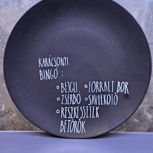 Karácsonyi bingó tányér, Otthon & Életmód, Konyhafelszerelés, tálalás, Tálalás, Tányér & Étkészlet, Festett tárgyak, MESKA