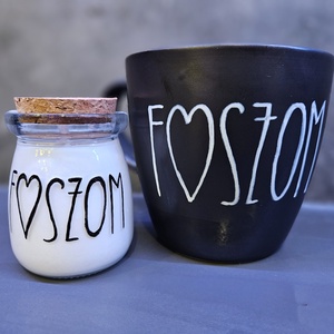 Feliratos bögre és gyertya - Meska.hu